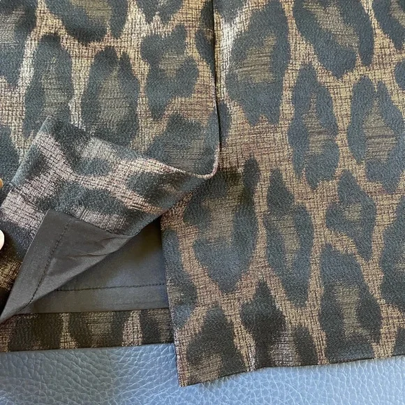 NWT Ann Taylor Bronze Metallic
Leopard Print Skirt Straight Day to
Night Size 4 - Picture 3 of 11